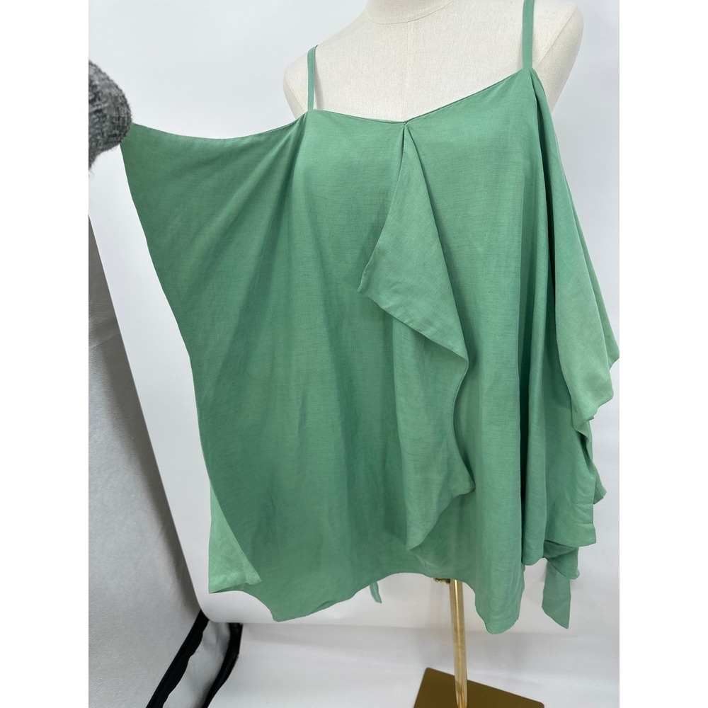 Camilla and Marc Cleo Linen Frock Napkin Dress 10 Mint Green Earthy Naturecore - Picture 7 of 11